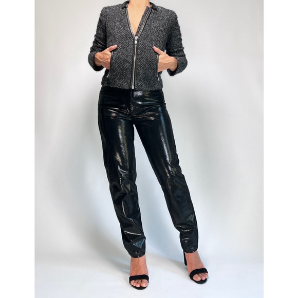 Dero by Rocco D'Amelio NY Womans Psnts Leather Suede Black Leather Pants - Picture 11 of 12